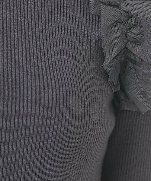 index / インデックス ニット・セーター | ショルダーチュールフリルハイネックニット【洗濯機OK/抗ピル】 | 詳細8