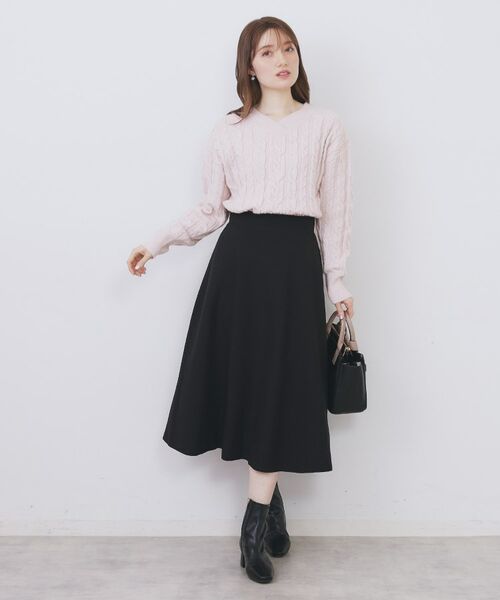 index / インデックス ニット・セーター | ラメ混ファンシーケーブルVネックニット【洗濯機OK】 | 詳細10