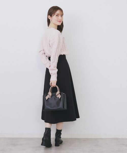 index / インデックス ニット・セーター | ラメ混ファンシーケーブルVネックニット【洗濯機OK】 | 詳細11