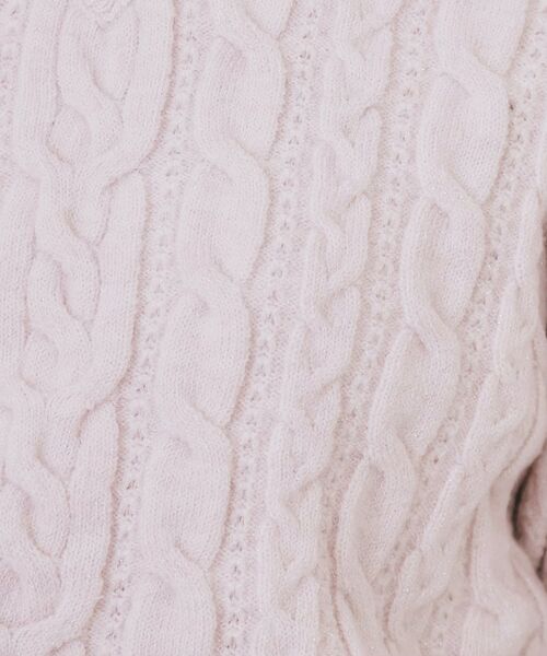 index / インデックス ニット・セーター | ラメ混ファンシーケーブルVネックニット【洗濯機OK】 | 詳細12