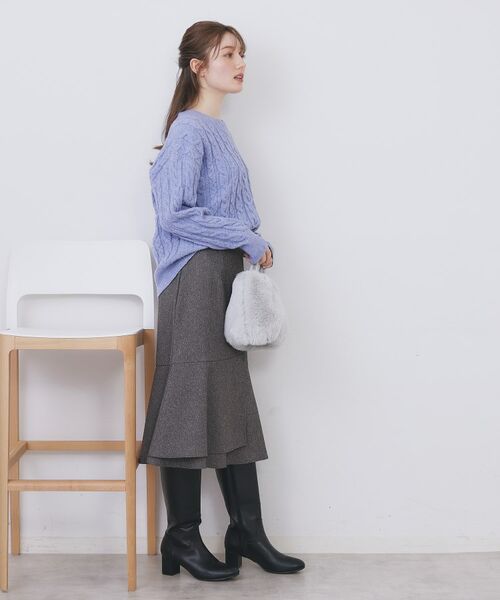 index / インデックス ニット・セーター | ラメ混ファンシーケーブルVネックニット【洗濯機OK】 | 詳細15