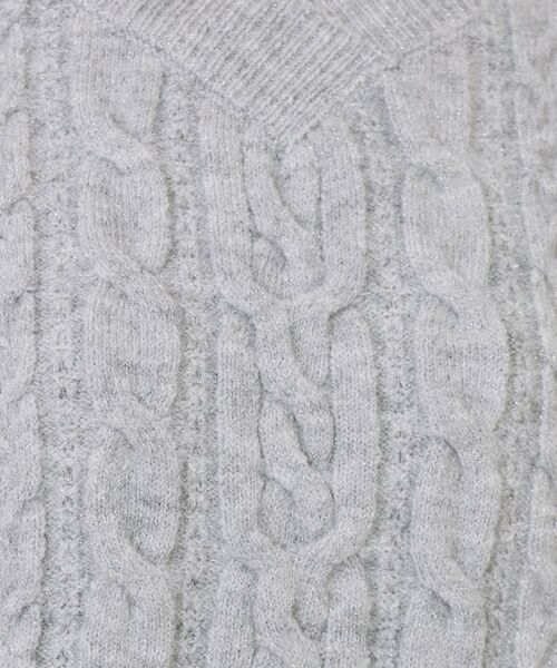 index / インデックス ニット・セーター | ラメ混ファンシーケーブルVネックニット【洗濯機OK】 | 詳細4