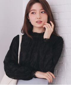 index / インデックス シャツ・ブラウス | フリルハイネックレーストップス【洗濯機OK】