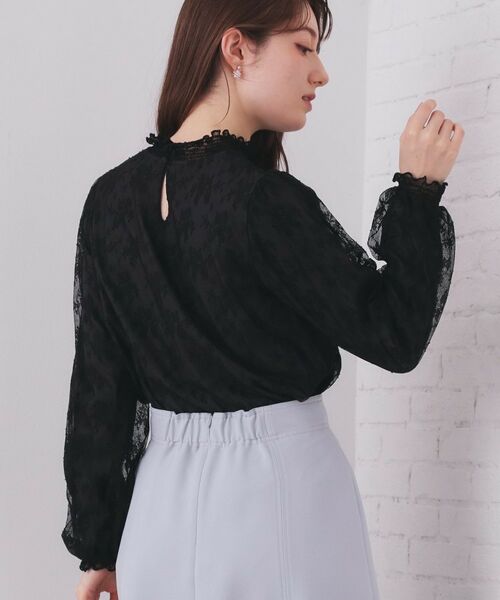 index / インデックス シャツ・ブラウス | フリルハイネックレーストップス【洗濯機OK】 | 詳細5