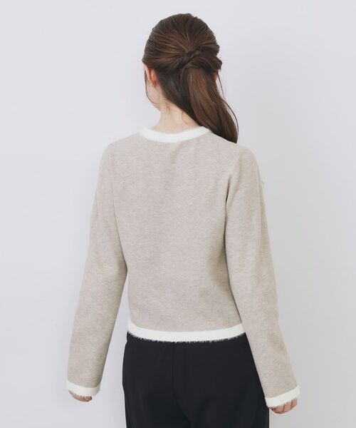 index / インデックス カーディガン・ボレロ | フェザーバイカラークルーネックカーディガン【洗濯機OK】 | 詳細19