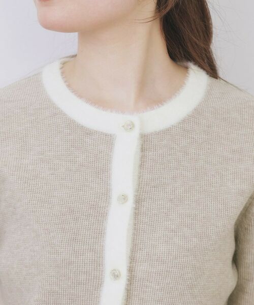 index / インデックス カーディガン・ボレロ | フェザーバイカラークルーネックカーディガン【洗濯機OK】 | 詳細20