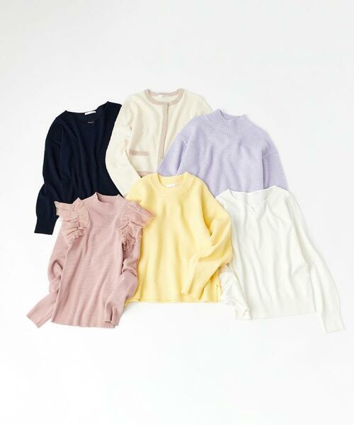 index / インデックス カーディガン・ボレロ | フェザーバイカラークルーネックカーディガン【洗濯機OK】 | 詳細23