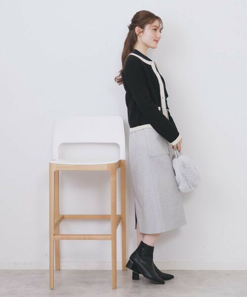 index / インデックス カーディガン・ボレロ | フェザーバイカラークルーネックカーディガン【洗濯機OK】 | 詳細6