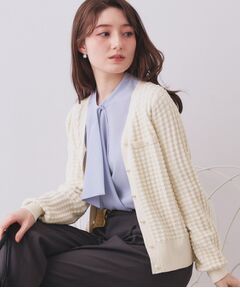 index / インデックス カーディガン・ボレロ | チェックジャカードカーディガン【洗濯機OK】