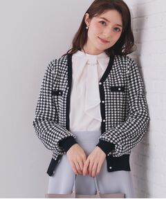 index / インデックス カーディガン・ボレロ | チェックジャカードカーディガン【洗濯機OK】