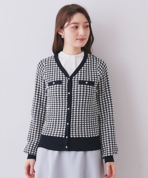 index / インデックス カーディガン・ボレロ | チェックジャカードカーディガン【洗濯機OK】 | 詳細13