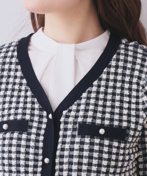 index / インデックス カーディガン・ボレロ | チェックジャカードカーディガン【洗濯機OK】 | 詳細16