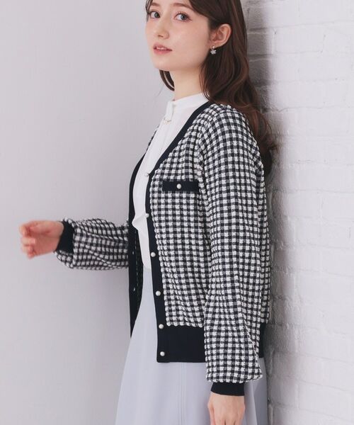 index / インデックス カーディガン・ボレロ | チェックジャカードカーディガン【洗濯機OK】 | 詳細9