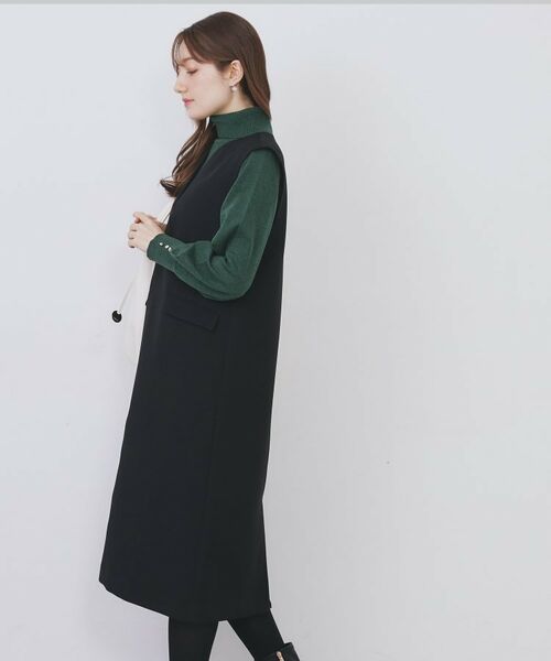 index / インデックス ミニ丈・ひざ丈ワンピース | キーネックジャンスカ【洗濯機OK/防シワ/イージーアイロン】 | 詳細1