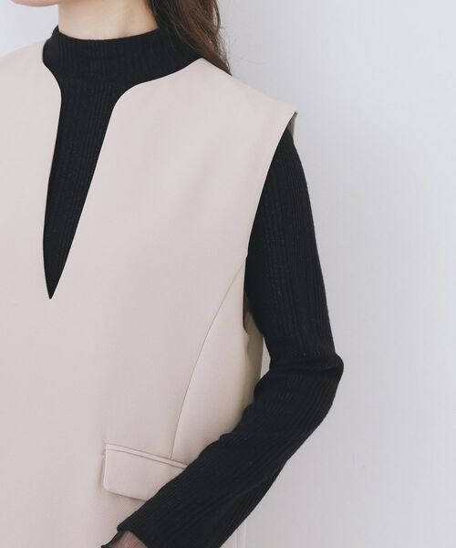 index / インデックス ミニ丈・ひざ丈ワンピース | キーネックジャンスカ【洗濯機OK/防シワ/イージーアイロン】 | 詳細18