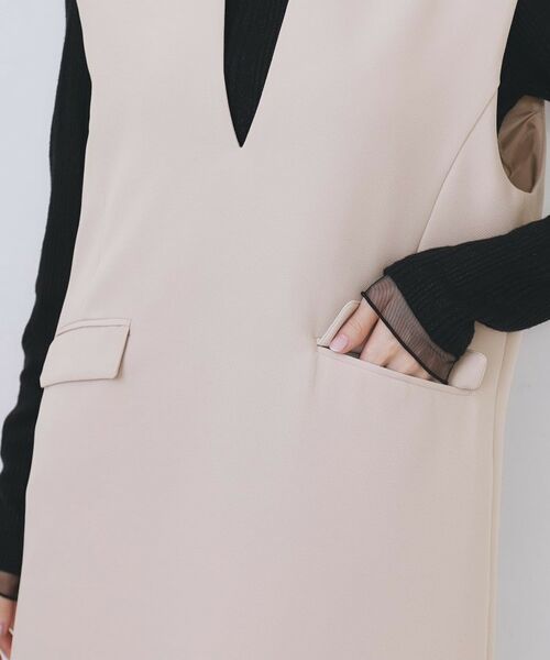 index / インデックス ミニ丈・ひざ丈ワンピース | キーネックジャンスカ【洗濯機OK/防シワ/イージーアイロン】 | 詳細19