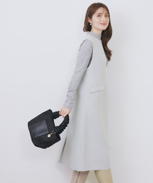 index / インデックス ミニ丈・ひざ丈ワンピース | キーネックジャンスカ【洗濯機OK/防シワ/イージーアイロン】 | 詳細5