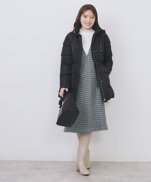 index / インデックス ミニ丈・ひざ丈ワンピース | ラメスパンコール千鳥柄ジャンスカ【洗濯機OK/イージーアイロン】 | 詳細7