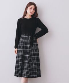 index / インデックス ロング・マキシ丈ワンピース | チェックラメジャカードニットワンピース