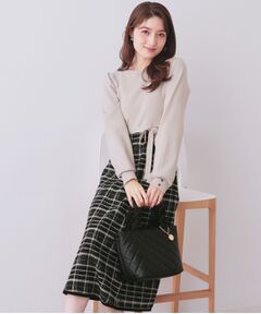 index / インデックス ロング・マキシ丈ワンピース | チェックラメジャカードニットワンピース