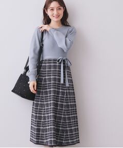 index / インデックス ロング・マキシ丈ワンピース | チェックラメジャカードニットワンピース