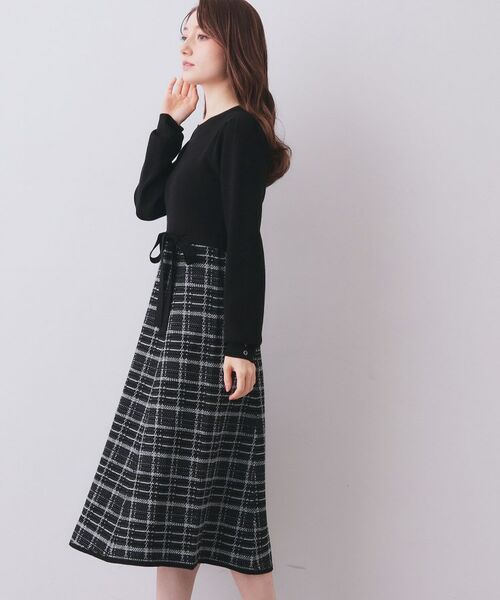 index / インデックス ロング・マキシ丈ワンピース | チェックラメジャカードニットワンピース | 詳細1