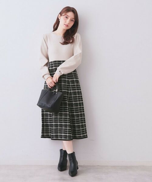 index / インデックス ロング・マキシ丈ワンピース | チェックラメジャカードニットワンピース | 詳細12