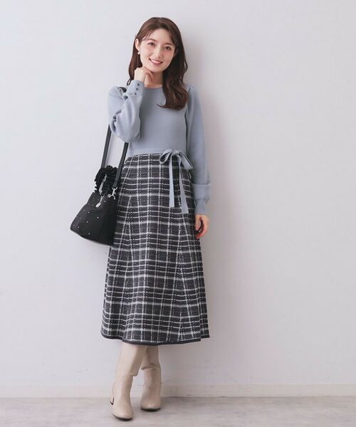 index / インデックス ロング・マキシ丈ワンピース | チェックラメジャカードニットワンピース | 詳細17