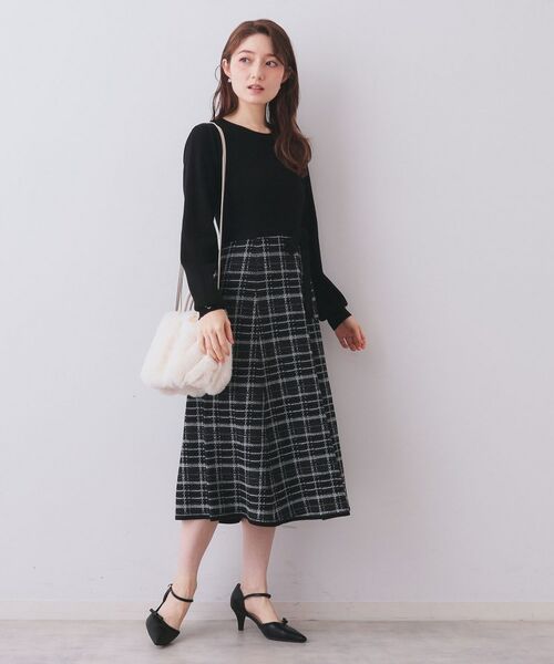 index / インデックス ロング・マキシ丈ワンピース | チェックラメジャカードニットワンピース | 詳細2