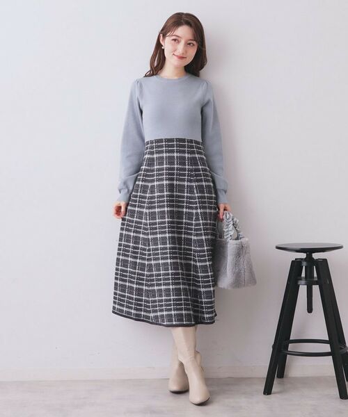 index / インデックス ロング・マキシ丈ワンピース | チェックラメジャカードニットワンピース | 詳細20