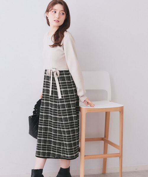 index / インデックス ロング・マキシ丈ワンピース | チェックラメジャカードニットワンピース | 詳細9