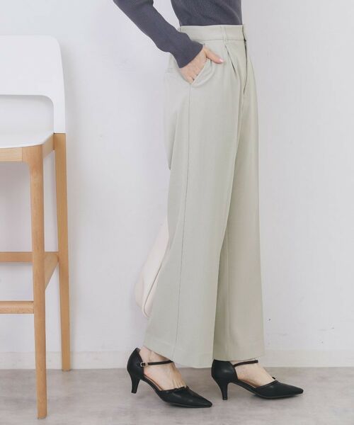 index / インデックス パンツ | 裏起毛ストレッチワイドパンツ【洗濯機OK/イージーアイロン】 | 詳細1