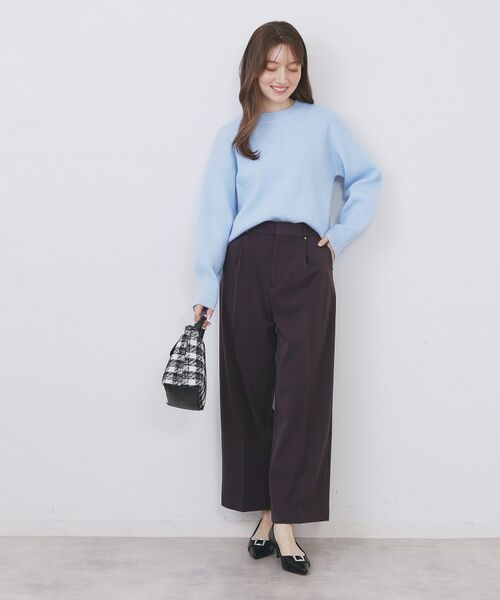 index / インデックス パンツ | 裏起毛ストレッチワイドパンツ【洗濯機OK/イージーアイロン】 | 詳細10