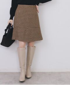 index / インデックス ミニ・ひざ丈スカート | ラメスパンコール千鳥柄ペプラムミニスカート【洗濯機OK/イージーアイロン】