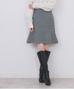 index / インデックス ミニ・ひざ丈スカート | ラメスパンコール千鳥柄ペプラムミニスカート【洗濯機OK/イージーアイロン】