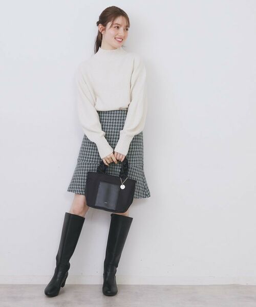 index / インデックス ミニ・ひざ丈スカート | ラメスパンコール千鳥柄ペプラムミニスカート【洗濯機OK/イージーアイロン】 | 詳細10