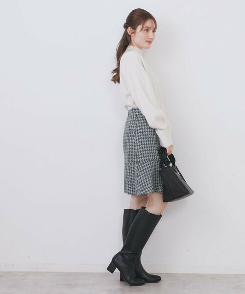 index / インデックス ミニ・ひざ丈スカート | ラメスパンコール千鳥柄ペプラムミニスカート【洗濯機OK/イージーアイロン】 | 詳細11