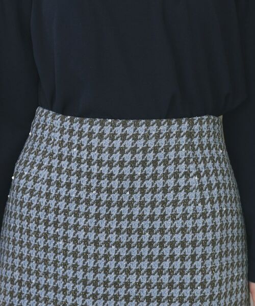 index / インデックス ミニ・ひざ丈スカート | ラメスパンコール千鳥柄ペプラムミニスカート【洗濯機OK/イージーアイロン】 | 詳細16