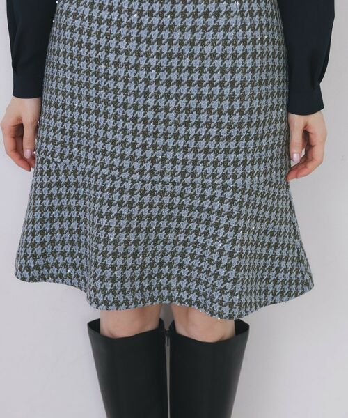 index / インデックス ミニ・ひざ丈スカート | ラメスパンコール千鳥柄ペプラムミニスカート【洗濯機OK/イージーアイロン】 | 詳細18