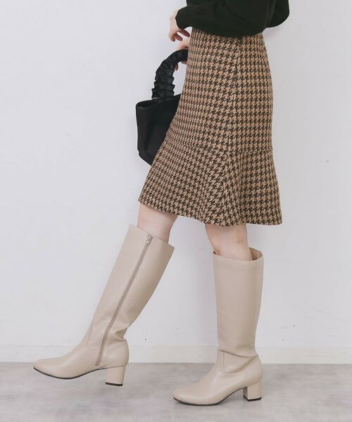 index / インデックス ミニ・ひざ丈スカート | ラメスパンコール千鳥柄ペプラムミニスカート【洗濯機OK/イージーアイロン】 | 詳細5