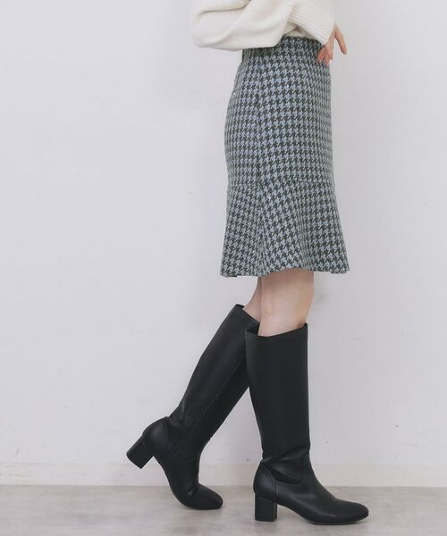 index / インデックス ミニ・ひざ丈スカート | ラメスパンコール千鳥柄ペプラムミニスカート【洗濯機OK/イージーアイロン】 | 詳細9
