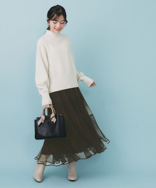 index / インデックス ロング・マキシ丈スカート | リバーシブルチュールティアードフレアスカート【洗濯機可OK】 | 詳細11