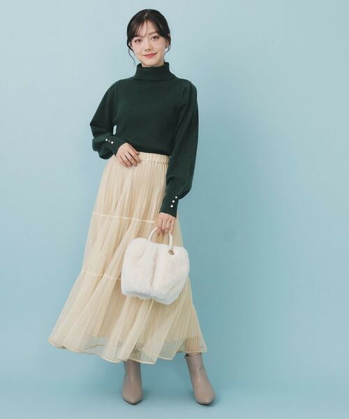 index / インデックス ロング・マキシ丈スカート | リバーシブルチュールティアードフレアスカート【洗濯機可OK】 | 詳細19