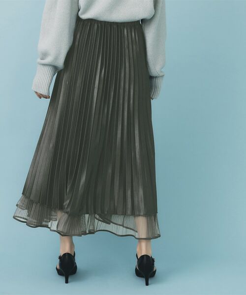 index / インデックス ロング・マキシ丈スカート | リバーシブルチュールティアードフレアスカート【洗濯機可OK】 | 詳細2