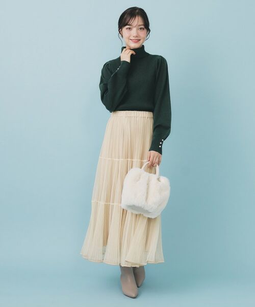 index / インデックス ロング・マキシ丈スカート | リバーシブルチュールティアードフレアスカート【洗濯機可OK】 | 詳細20