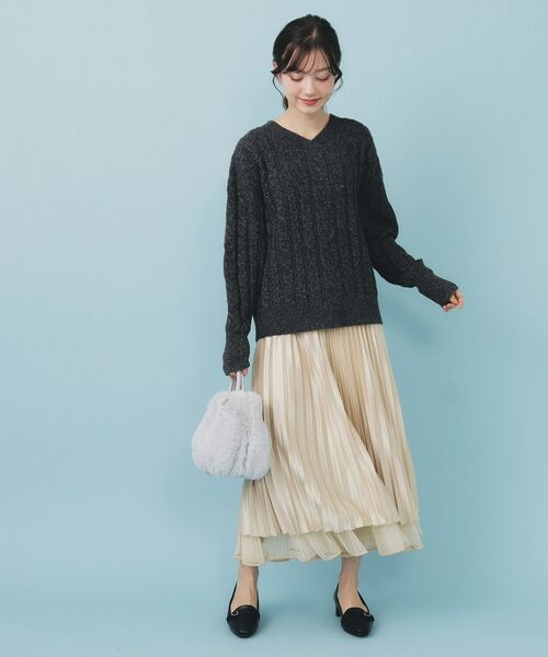 index / インデックス ロング・マキシ丈スカート | リバーシブルチュールティアードフレアスカート【洗濯機可OK】 | 詳細22