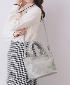 index / インデックス トートバッグ | 持ち手フリルビジューミドルトートバッグ【2WAY】