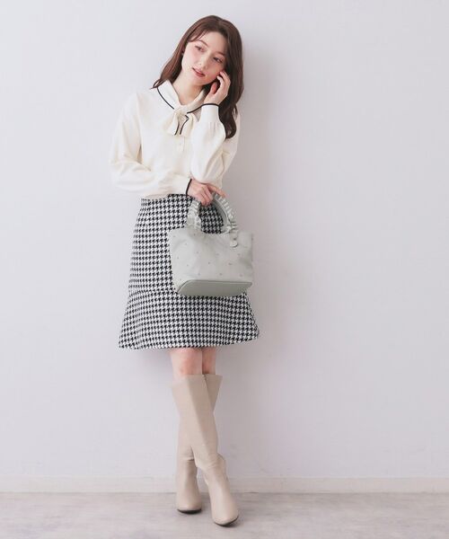 index / インデックス トートバッグ | 持ち手フリルビジューミドルトートバッグ【2WAY】 | 詳細2