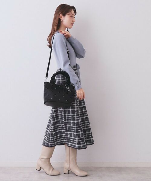 index / インデックス トートバッグ | 持ち手フリルビジューミドルトートバッグ【2WAY】 | 詳細4