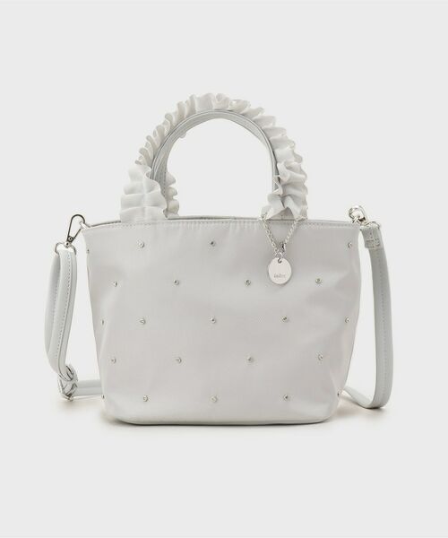 index / インデックス トートバッグ | 持ち手フリルビジューミドルトートバッグ【2WAY】 | 詳細7